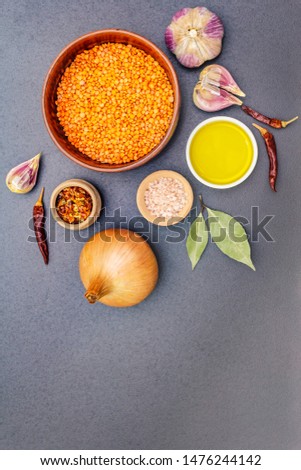 Similar – Foto Bild Indische Linsensuppe dal (dhal) in einer Schüssel auf Holztisch