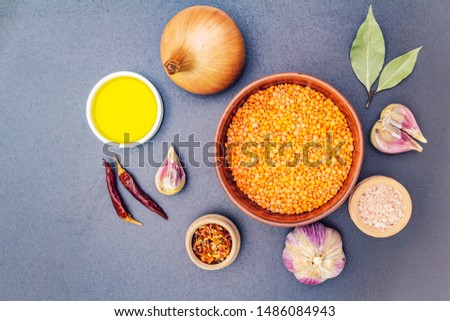 Similar – Foto Bild Indische Linsensuppe dal (dhal) in einer Schüssel auf Holztisch