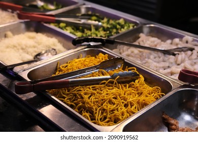 Raw Ingredients At Local Hibachi Chinese Food Buffet