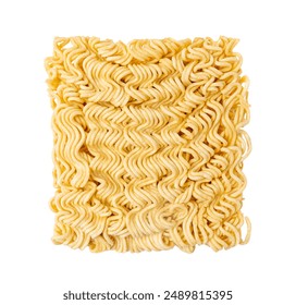 Raw Instant Noodles Isolated, Dry Ramen Noodle, Uncooked Korea Vermicelli, Fast Chinese Pasta, Raw Asian Instant Noodles on White Background