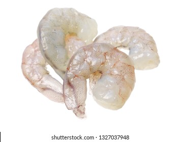 Raw Jumbo Shrimp On A White Background