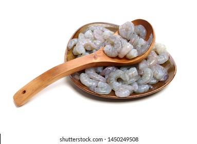 Raw Jumbo Shrimp On A White Background