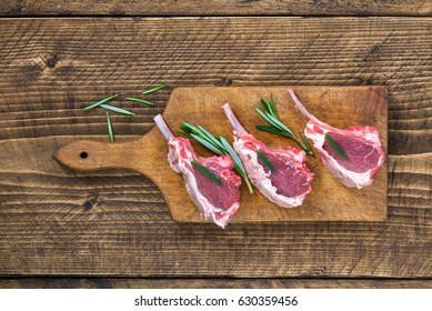 Raw Lamb Chops - Top View