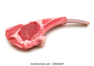 Raw Lamb Meat On White Background