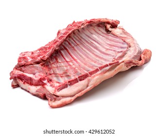 Raw Lamb Meat On White Background