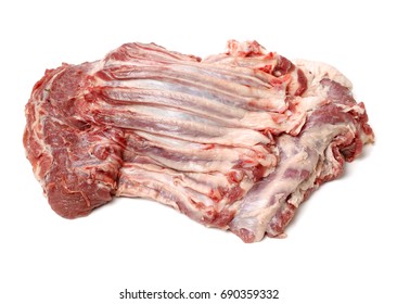 Raw Lamb Meat On White Background