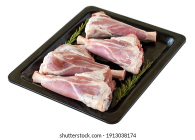 Raw Lamb Shank Isolated On White Background