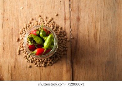 Raw lentils and rice with chilli pepper.  Mujadara. toning. selective focus - Shutterstock ID 712888873