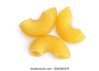 raw macaroni pasta isolated on white background with clipping path and full depth of field. Top view. Flat lay - Powered by Shutterstock