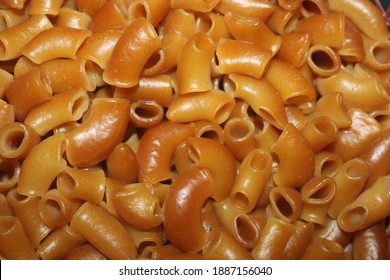 Raw macaroni ready to be processed