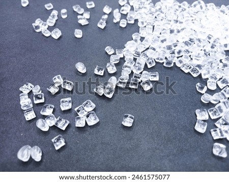 raw material virgin polymer isolated on a black background for industrial plastic product catalog banner design