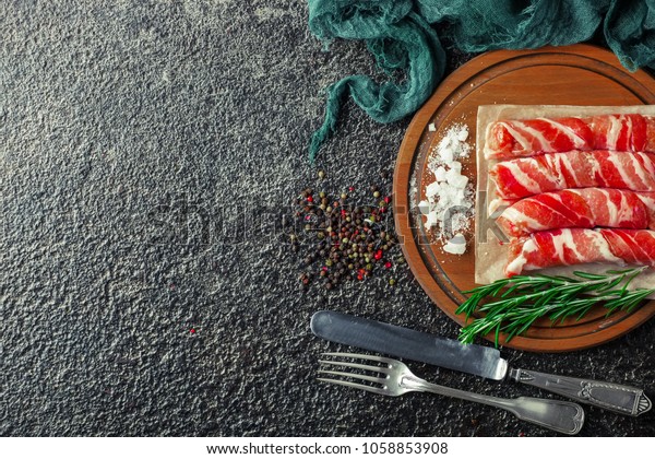 Raw Meat On Kitchen Table On Stock Photo (Edit Now) 1058853908