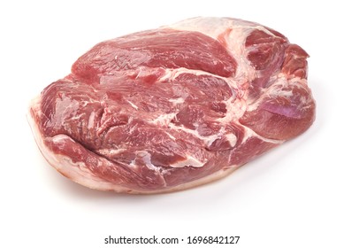 Raw Meat, Pork Shoulder Blade, Isolated On White Background.