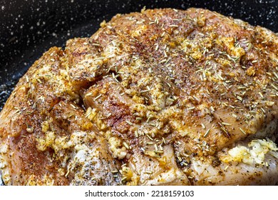 Raw meat ready for baking.