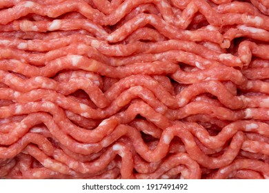 Raw Minced Meat. Minced Pork Meat Close Up. Abstract Background And Texture Of Meat For Project And Design.