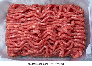 Raw Minced Meat. Minced Pork Meat Close Up. Texture Of Meat For Project And Design.