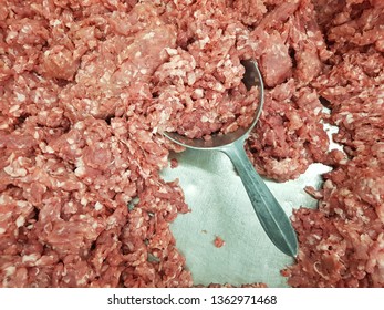 Raw Minced Pork Available At The Market.
