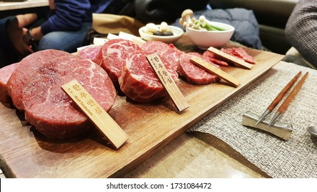 It Is Raw (not Freeze) Korean Beef Sirloin And Tenderloin Steak. It Is Very Thick And Really Delicious. 