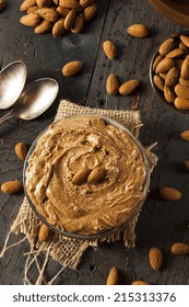 Raw Organic Almond Butter on a Background