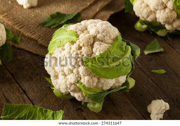 Raw Organic Cauliflower Heads Fresh Green Stock Photo Edit Now 274311647