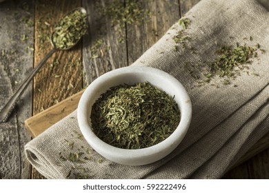 Raw Organic Dry Tarragon Spice in a Bowl
