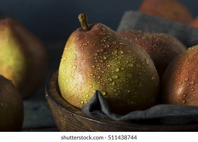 Raw Organic Red Anjou Pears Ready To Eat