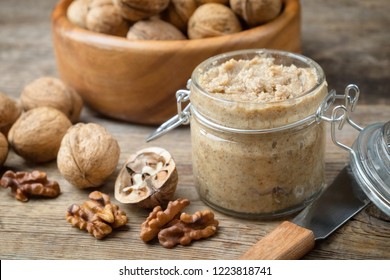 Raw Organic Walnut Butter And Fresh Nuts.