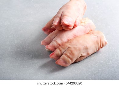 Raw Pig Feet Over Grey Background Stock Photo 544208320 | Shutterstock