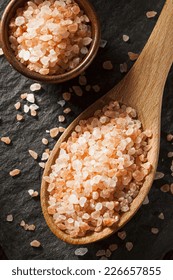 Raw Pink Himalayan Sea Salt In A Spoon