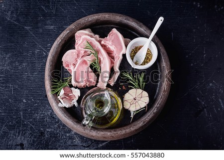 Similar – Image, Stock Photo grilled roast pork on a chopping board