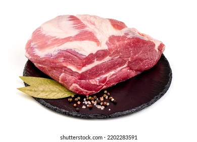 Raw pork meat, isolated on white background - Shutterstock ID 2202283591