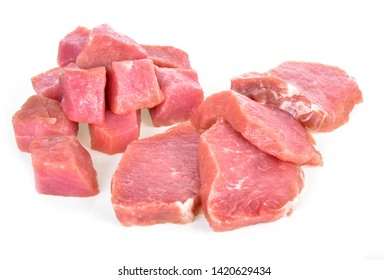 Raw Pork Meat On White Background 