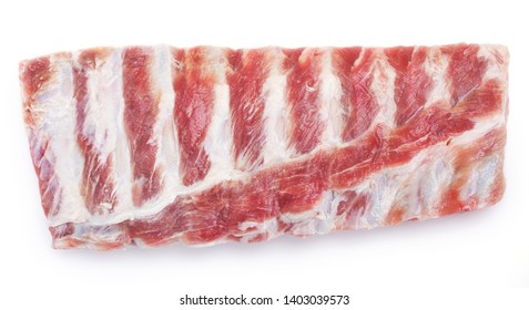 Raw Pork Ribs Isolated On White Background