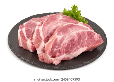 Raw pork shoulder isolated on white background - Powered by Shutterstock