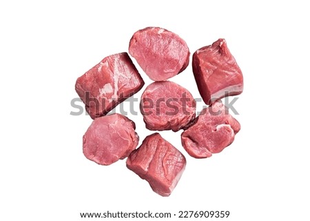 Raw pork tenderloin medallions steaks. Isolated on white background