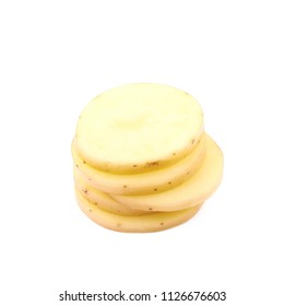 Raw Potato Composition Isolated Over The White Background