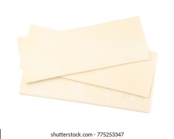 Raw Puff Pastry On White Background