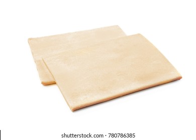 Raw Puff Pastry On White Background