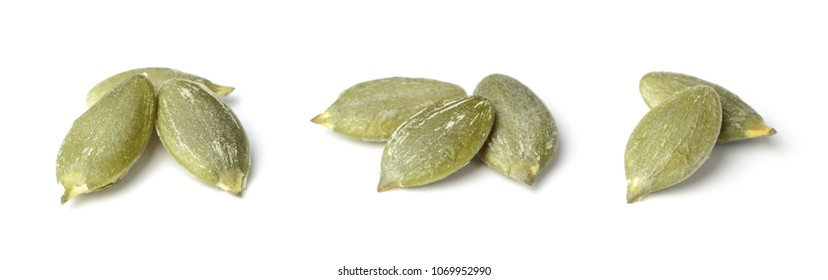 Raw Pumpkin Seeds Isolated On White