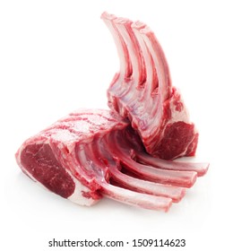 Raw Rack Of Lamb Isolated On White - Shutterstock ID 1509114623