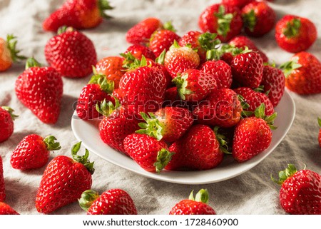 Raw Red Organic Strawberries in a Bunch