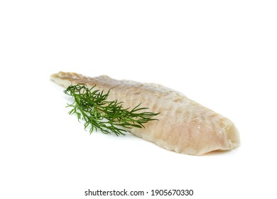 Raw Redfish Fillet Isolated On A White Background