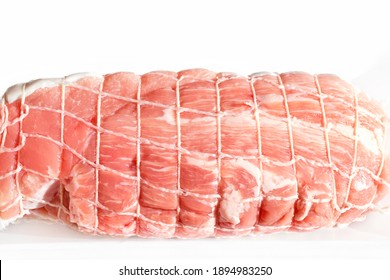 Raw Roast Pork(Pork Thigh), Isolated On White Background