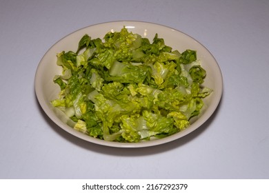 Raw Romaine Lettuce Chopped For Salad 