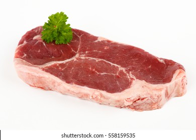 Raw Rump Steak With White Background