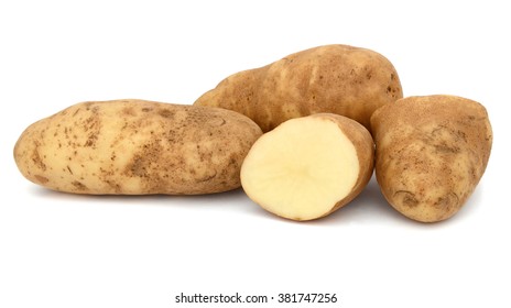 Raw Russet Potatoes Isolated On White