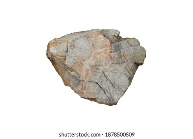Raw Of Sandstone Rock Isolated On A White Background.