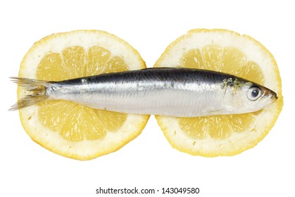 Raw Sardine On Lemon Slices