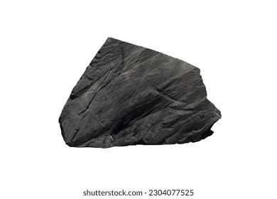 raw of slate metamorphic rock isolated on white background.