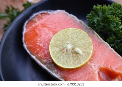 raw slice of salmon